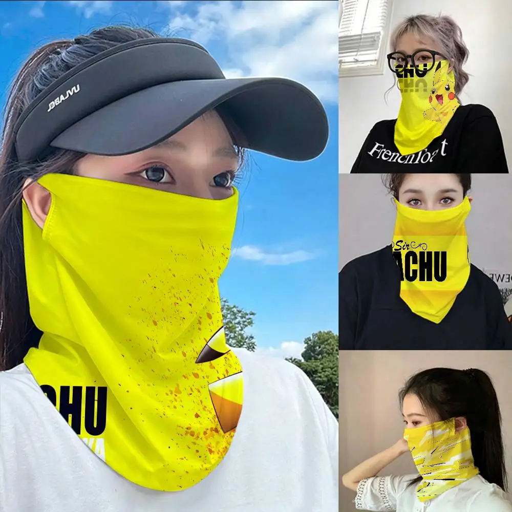 P-Pokemon-Pikachu Energetic-Iconic Dustproof Windproof Neck Gaiter Breathable Face Mask for Riding Hiking Skiing Sports