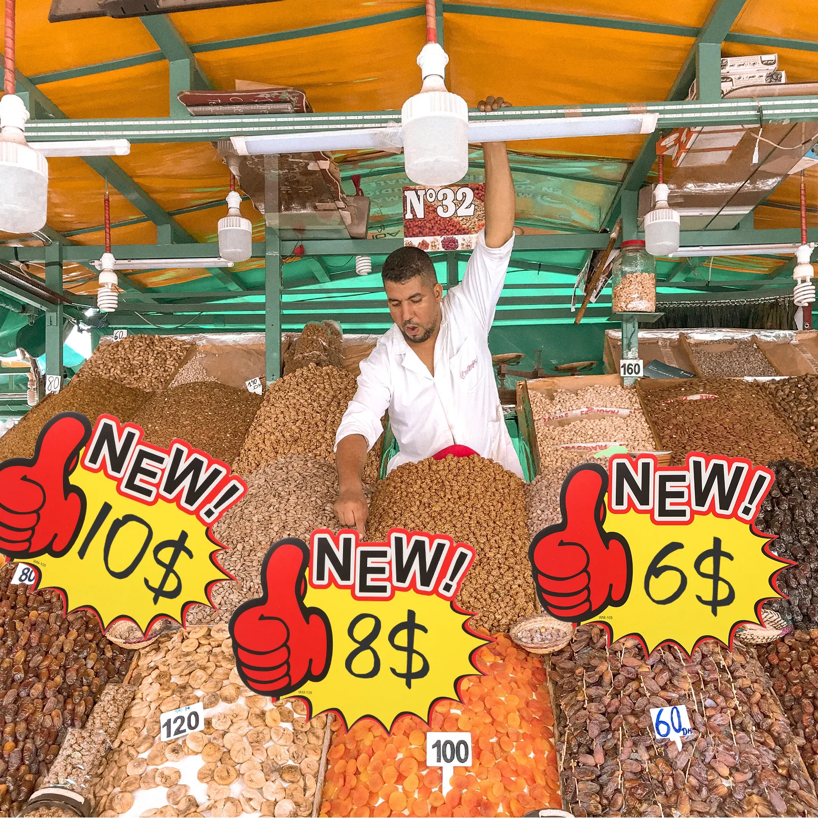 

100Pcs Star Burst Style Price Tags Large Retail Labels for Display Advertising in Markets Craft Sales Bake Sales Garage Sale