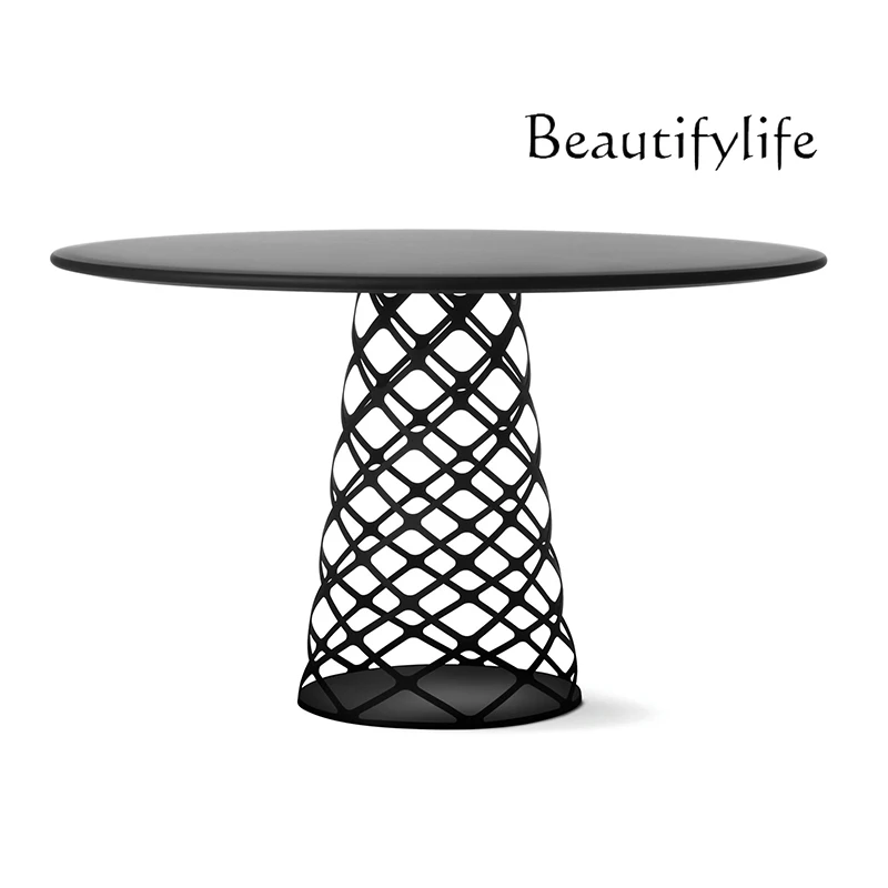 

round Dining Table Solid Wood Home Light Luxury Modern Minimalist Commercial Negotiation Bed & Breakfast Desk