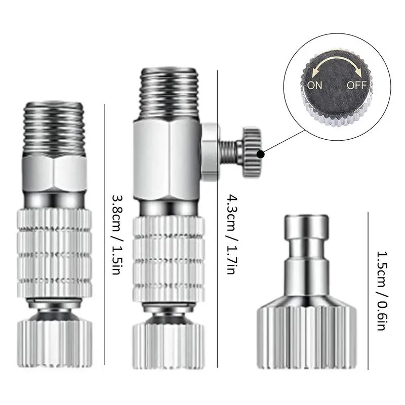 Airbrush Quick Connect Fittings Heavy Duty Disconnect Adapter Kit 1/8 Connectors Release Coupling Smooth Air Brush Replacement