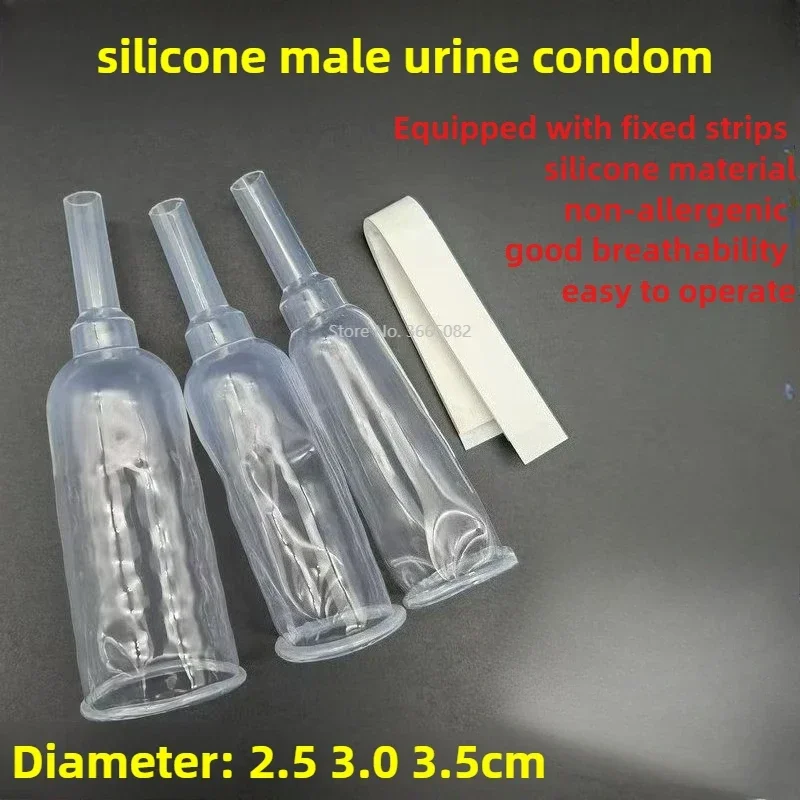 10pcs-5pcs male external catheter Disposable sterile silicone/latex urine collector incontinenceurinal bag 25mm/30mm/35mm/40MM
