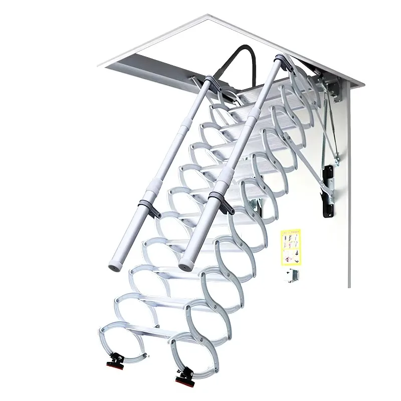 Modern Designed Household Attic Hidden Telescopic Staircase Electric Retractable Folding Lift Thickened Aluminum Alloy Ladder