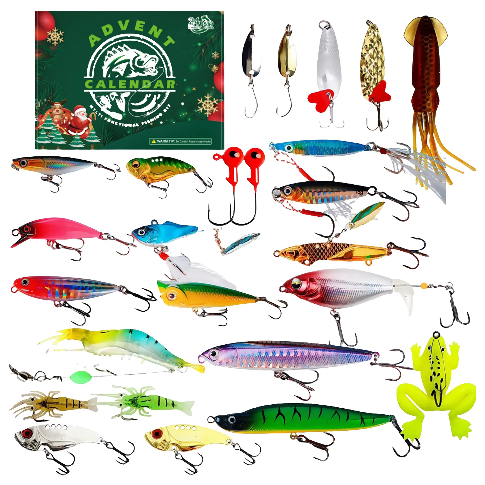 Kids Toothbrush Timer 2025 Fishing Advent Calendar For Men Adult Fishermen Teens And Children 24 Day Christmas 30 Minute Timer