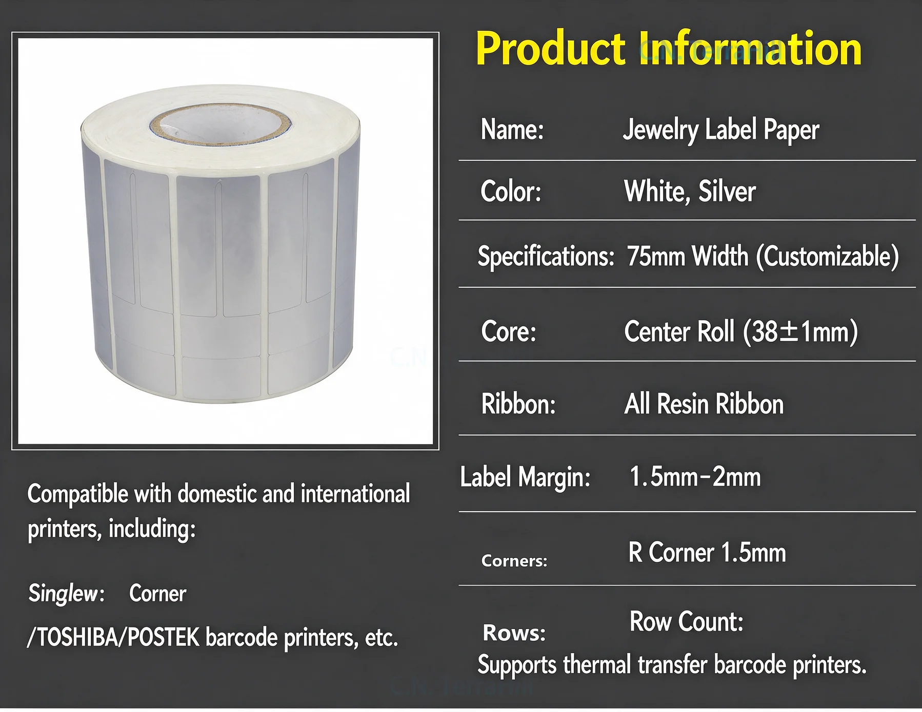 Jewelry Price Label Stickers Self-Adhesive Blank Label Paper for Silver Jewelry and Glasses Price Tagging Printing