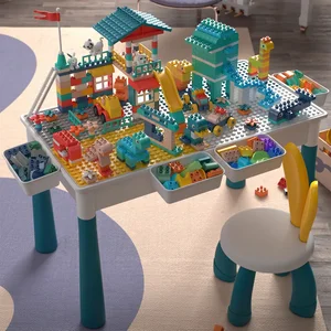 ToylinX Meja Blok Bangunan Anak-anak Meja dan Kursi Set Meja Aktivitas Anak-anak, Meja Blok Bangunan Hadiah Mainan untuk Balita 8 penjualan terbaik mesa lego - №