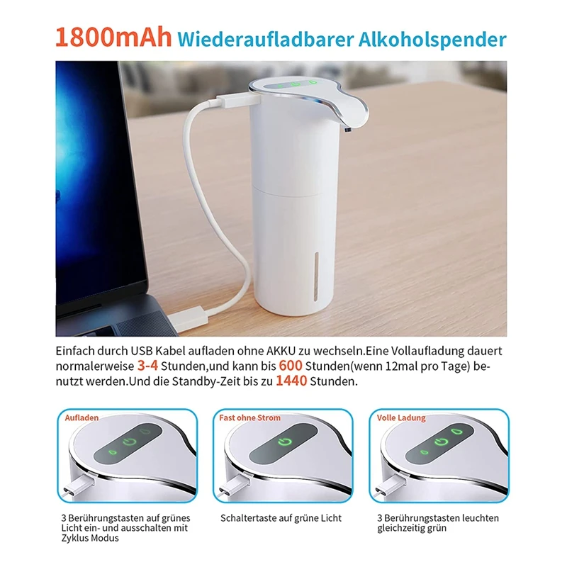 Automatischer Desinfektion spender 450 ml Desinfektion spender, automatische Induktion, berührungs loses Sprüh volumen