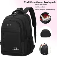 Mochila de estilo neutro adecuada para desplazamientos, con múltiples cremalleras para viajes de negocios, viajes de negocios, mochila de doble hombro