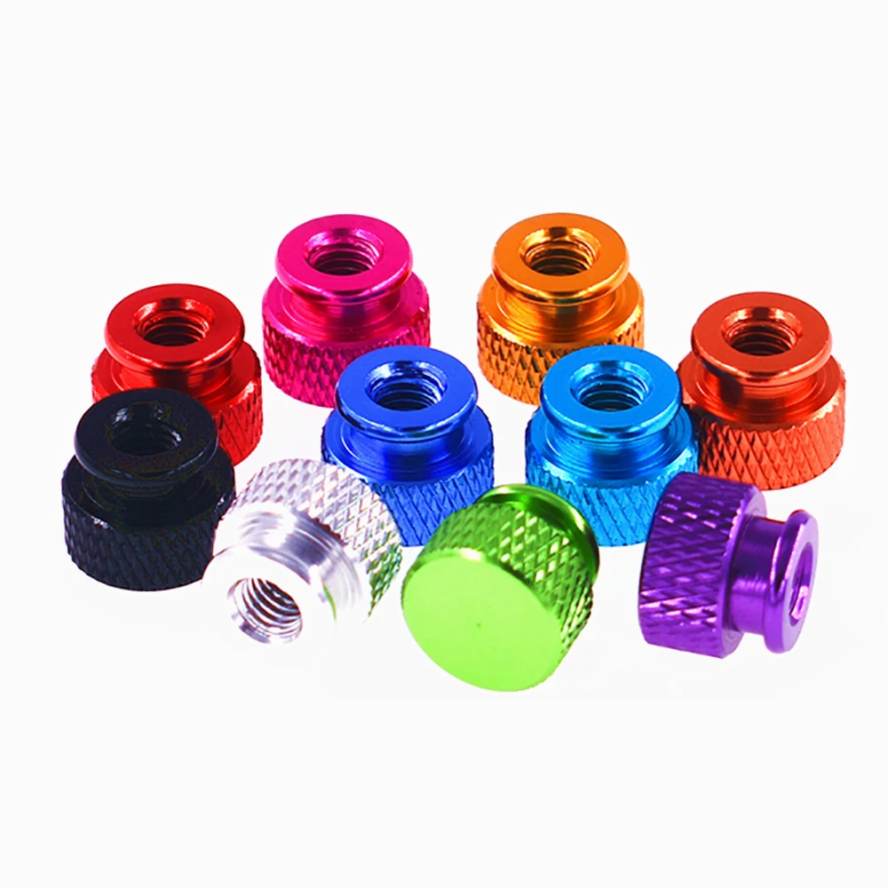 Weiyi GB806 4 # 6 # 8 # 1/4-20 UNC M3-M6 Grob Gerändelte Rändelmuttern Bunte Aluminium-Handspannschrauben für Blindlöcher für 3D-Drucker – Detail 2