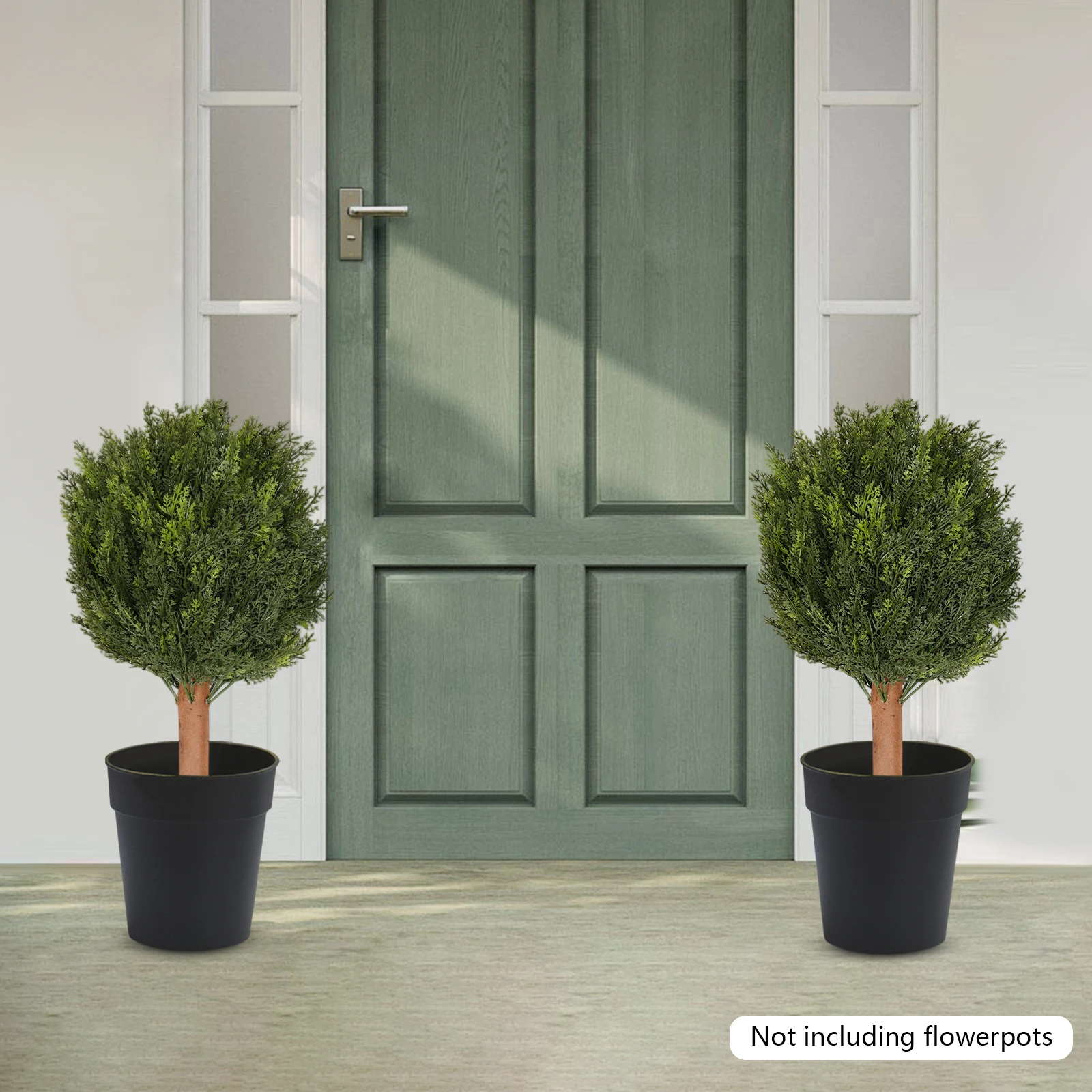 

2-pack Green Plastic 69cm Simulation Cypress Artificial Landscape Tree Simulation Green Plant Decoration