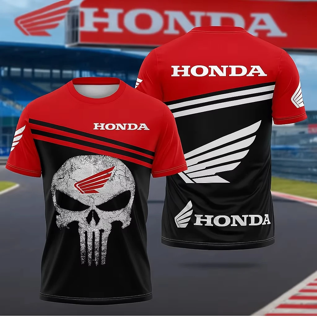 

Мужская летняя футболка Honda Racing, быстросохнущая мотоциклетная байкерская футболка с коротким рукавом, легкая дышащая уличная одежда для верховой езды