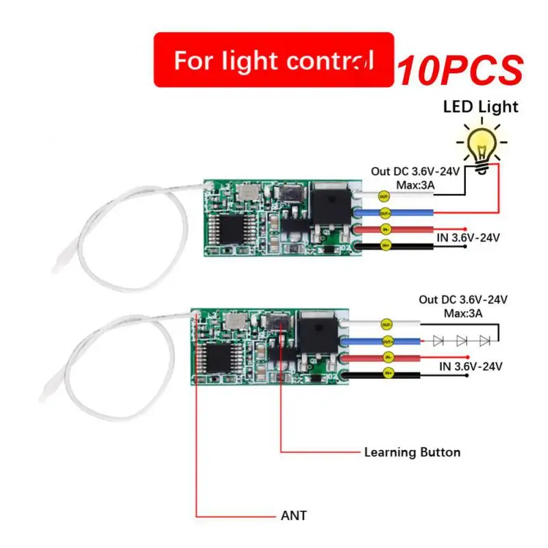 1~10PCS Universal Remote Control Switch 433mhz RF Relay Receiver DC 3.6V 6V 12V 24V 1CH Radio Module and Transmitter for LED