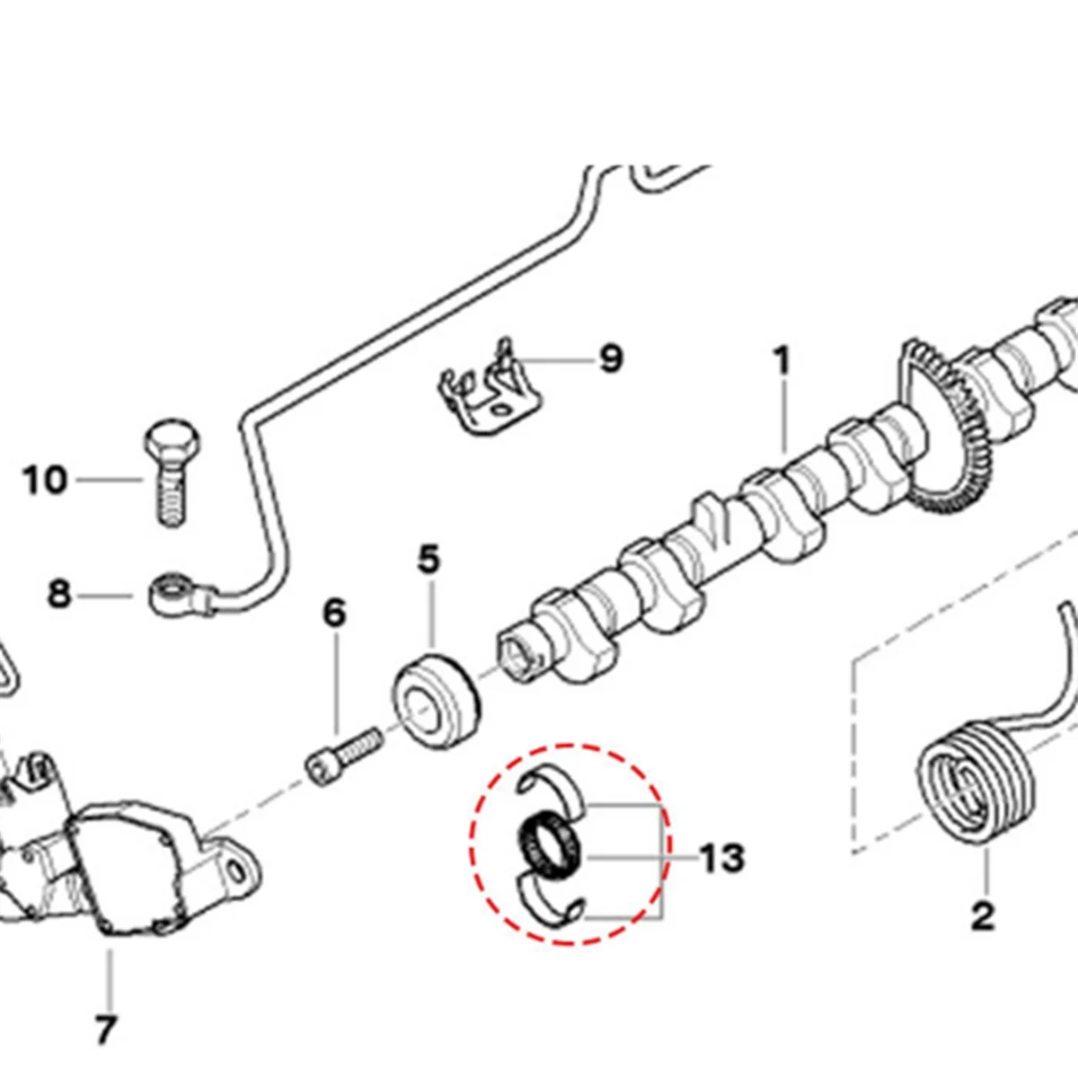 6 قطعة عمود السيارة عمود الحدبات إبرة تحمل المحرك غريب الأطوار رمح تحمل 11377615379   لمحرك BMW N20 N46 N52