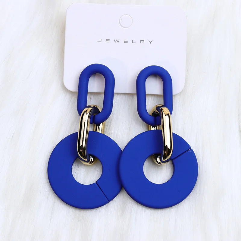 New Rectangular Hollowed Out Acrylic Earrings Popular Retro Personalized Fashion Bohemian Earrings Decoration Gift