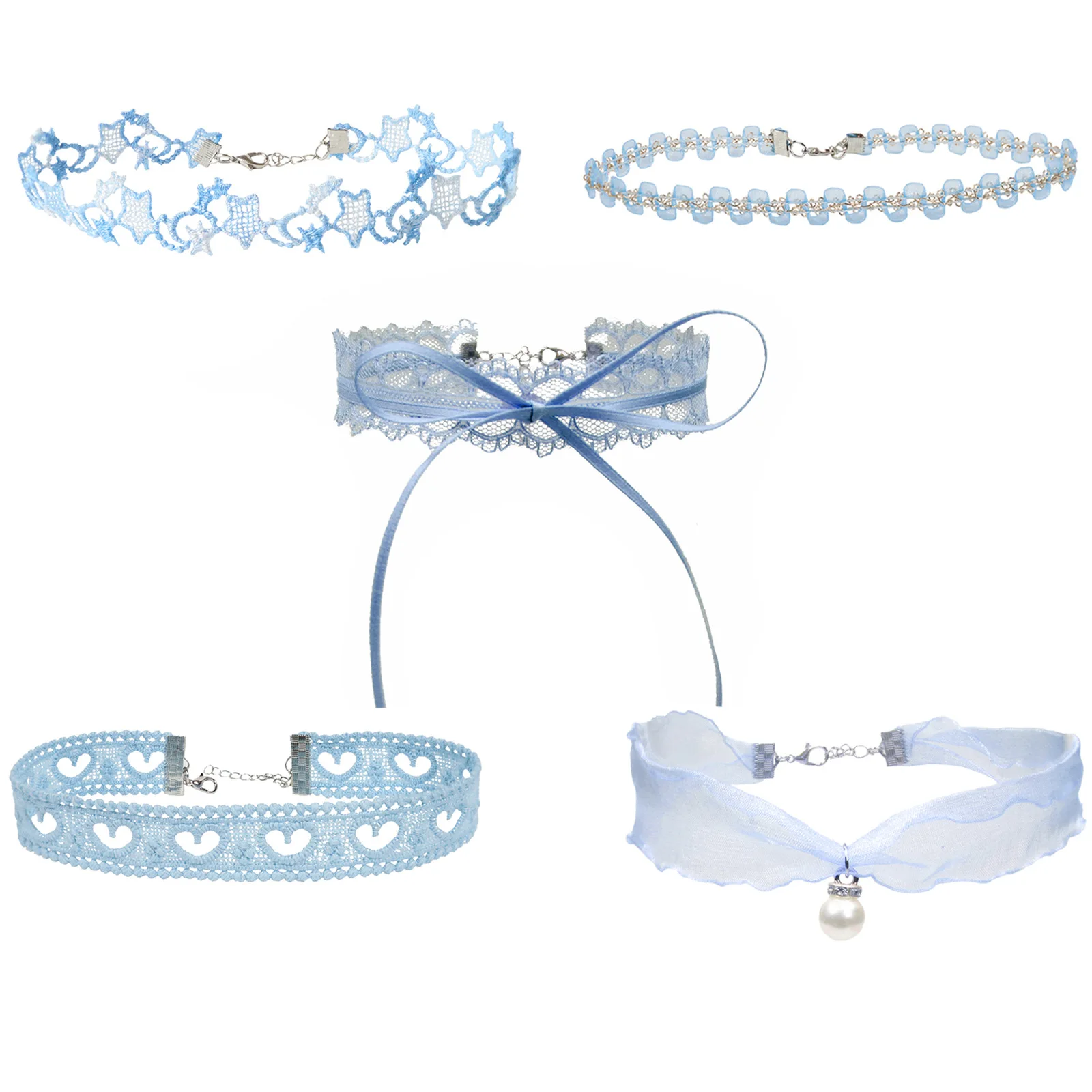 

Elegant Heart Flower Choker Butterfly Necklaces Fashion Lace Necklace for Women Collar Clavicle Chain Wedding Party Jewelry Gift