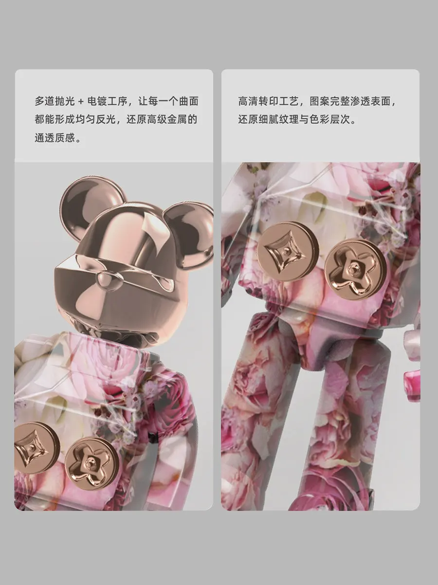 Light luxury mecha bear ornament decorative figure high-end fashion gift collection home accessories nordic decoracion