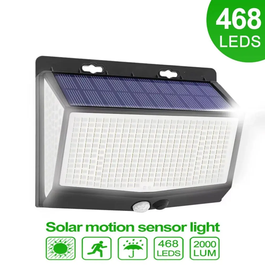 Imagem -02 - sem Fio Motion Sensor Luz Solar Impermeável Lâmpada ao ar Livre Decoração do Jardim Holofotes Luzes de Parede 48leds Novo