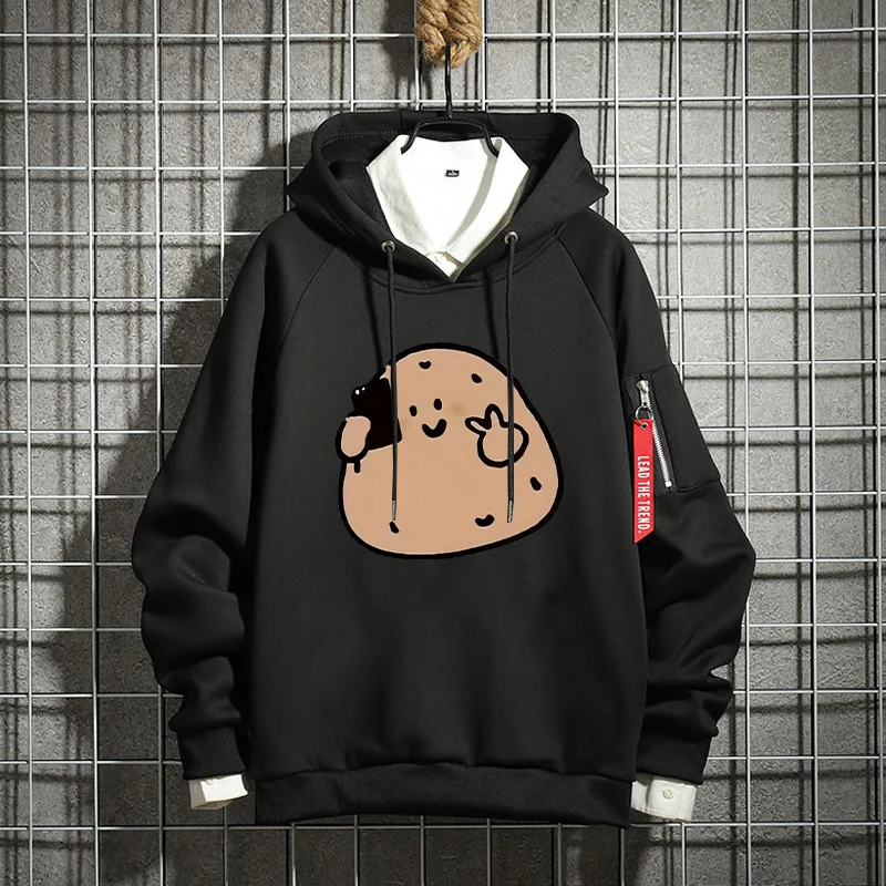 

Loose Fit Men's Hoodie Sweatirt Casual Comfortable Pullover Hooded Jaet Polyester Fiber Breathable Print Design Autumn Wi...