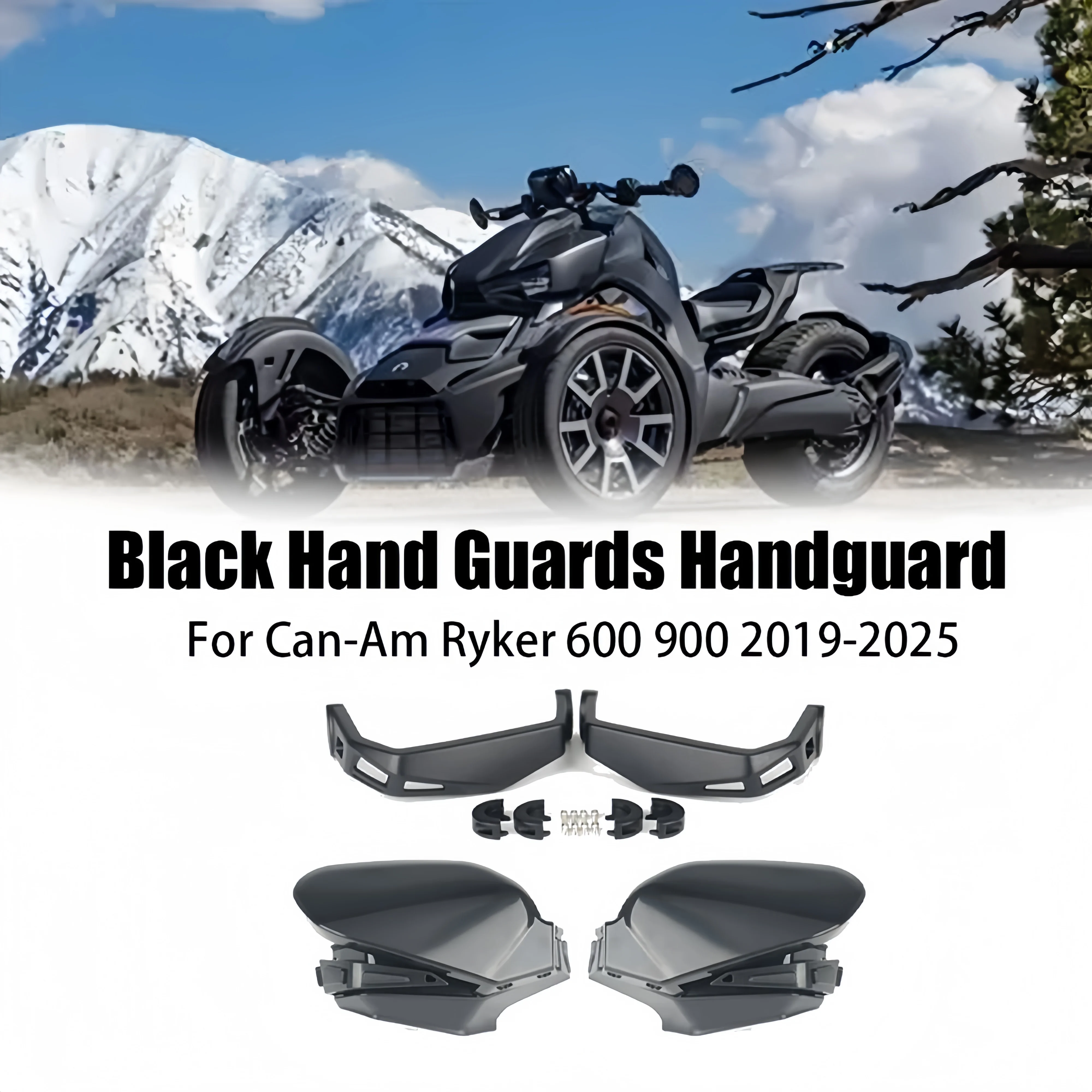 

For Can-Am Ryker 600 900 All Models 2019-2025 2024 Motorcycle New Accessories Black Hand Guards HandguardShield 2019~2025