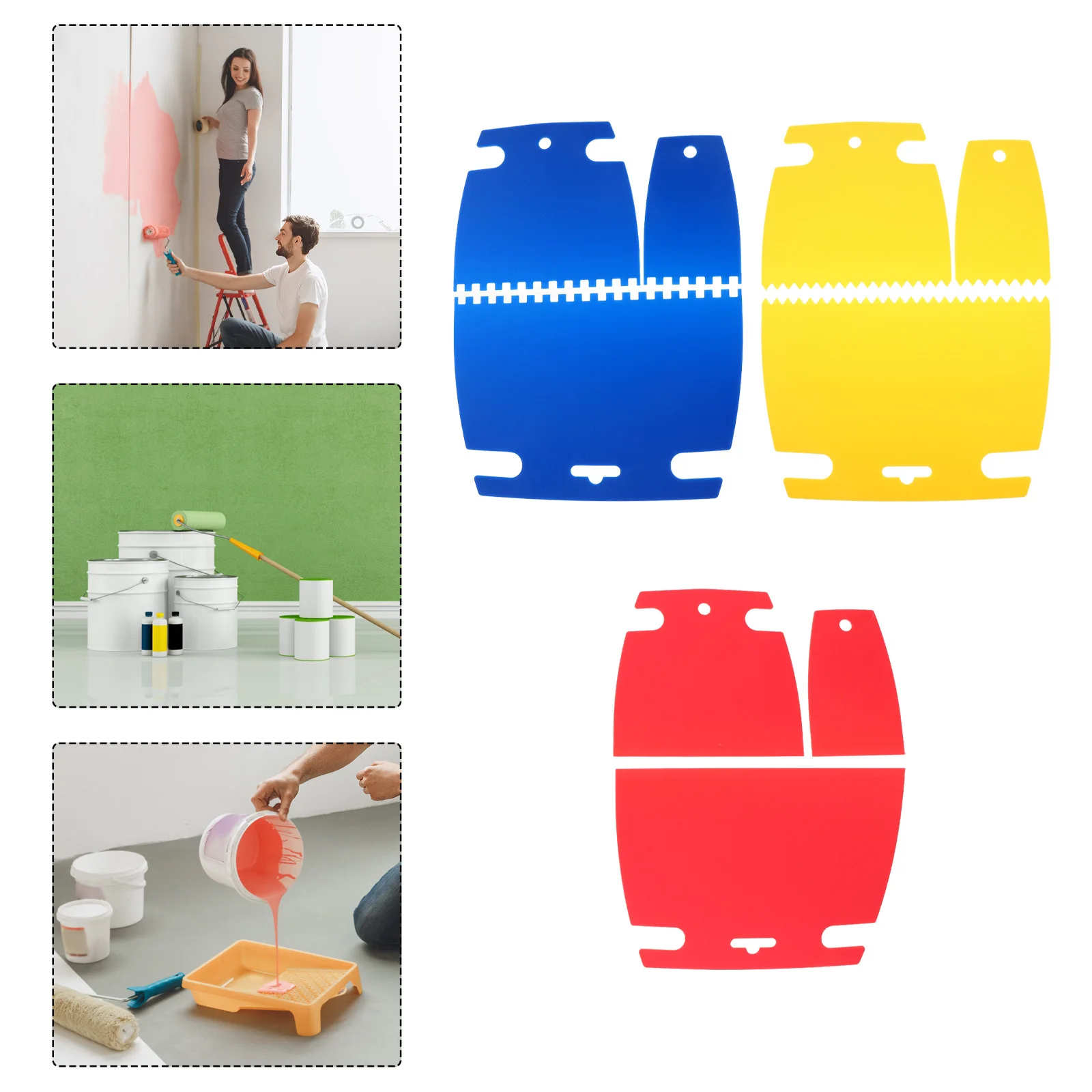 

9Pcs Plastic Art Tool Kit Textured Paint Scrapers for Professional Oil Plaster DIY Projects Indoor Outdoor Use