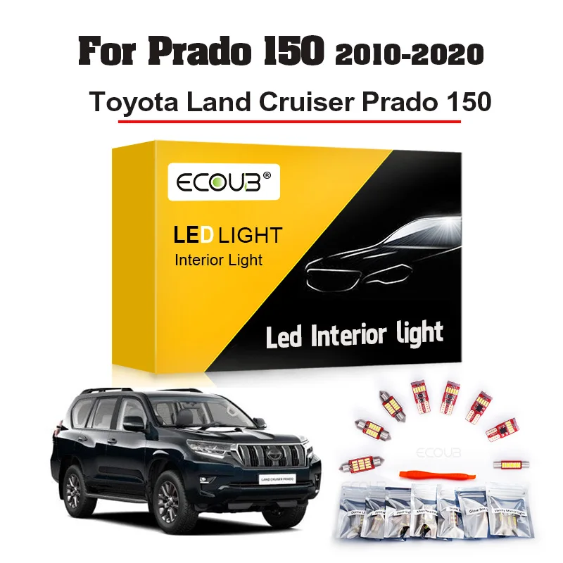 17PCS LED Interior Light Kit for Prado 150 Toyota Land Cruiser Prado 150 2010 2011 2012 2013 2014 2015 2016 2017 2018 2019 2020