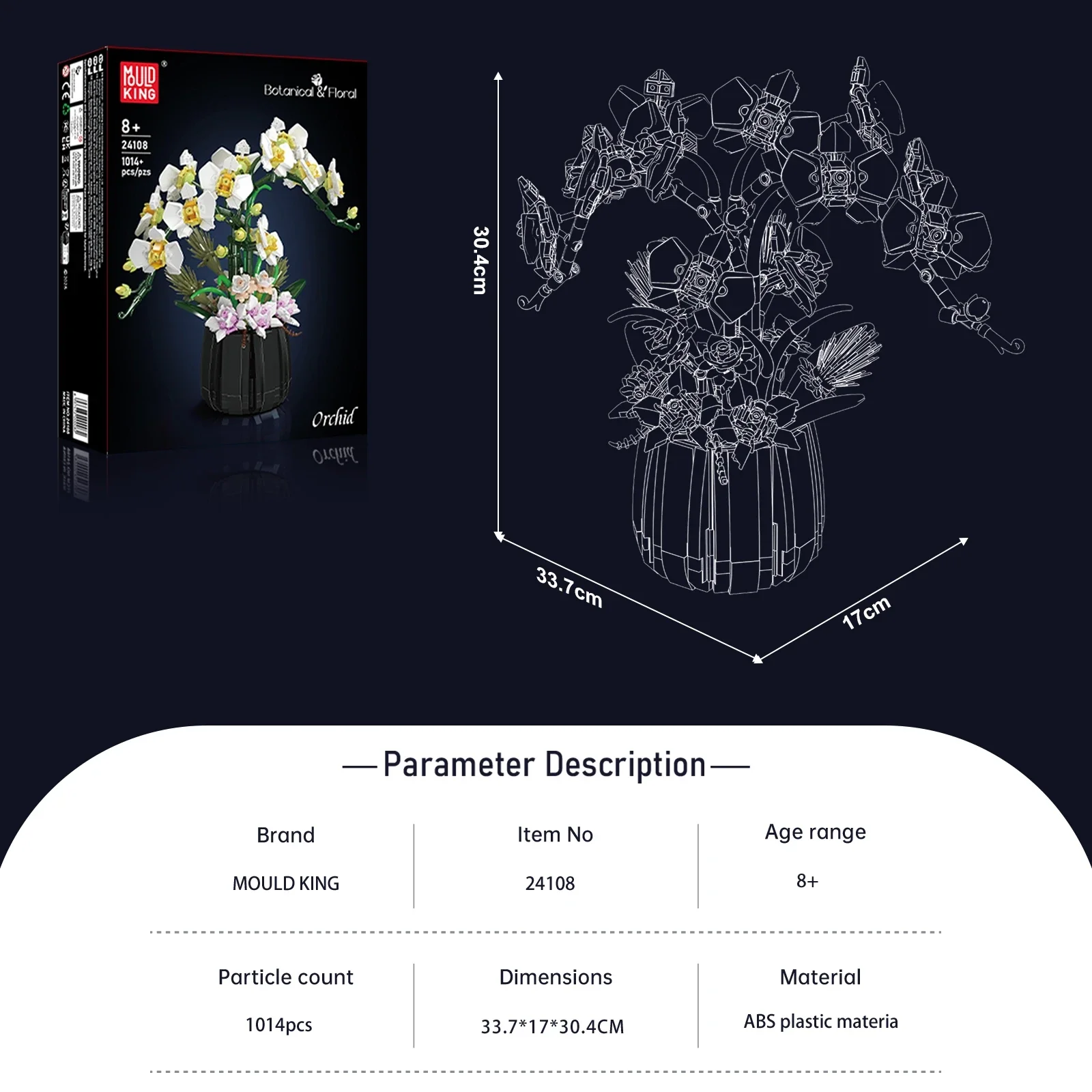 Mould King 1014 pièces Mini blocs de Construction modèle orchidée-bricolage série de plantes florales Construction créative et jouets de Construction briques