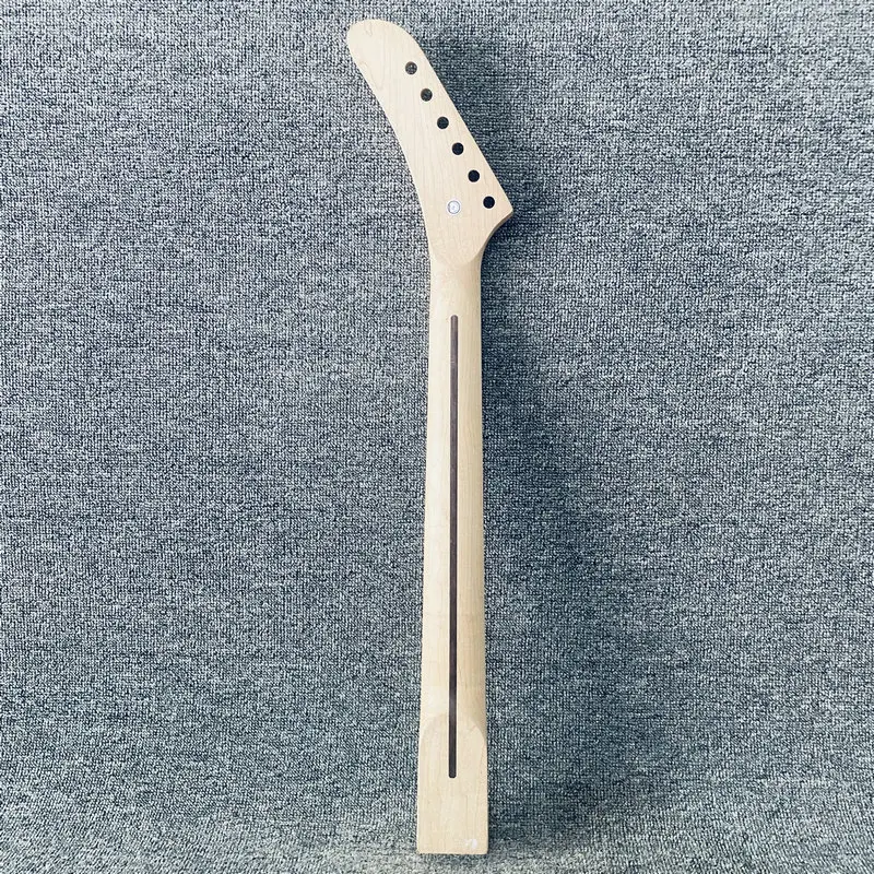 HN520 Banana Headstock Electric Guitar Neck Custom Order Unfinished Maple Wood 22 Frets for DIY NO Frets
