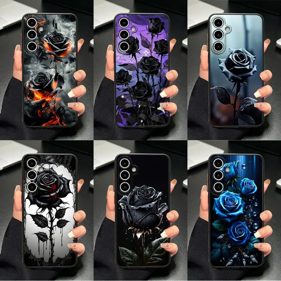 Darkly Rose Water Droplet Phone Cover Case for Samsung Galaxy A57 A53 A17 A52 A35 A33 A37 A34 A36 A16 A15 A14 A23 A72 A56 A55