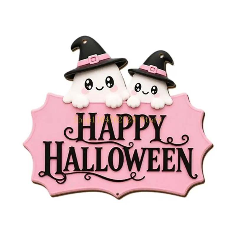 Seasonal Door Plaque with All Hallows Figures and Black Chain best sale