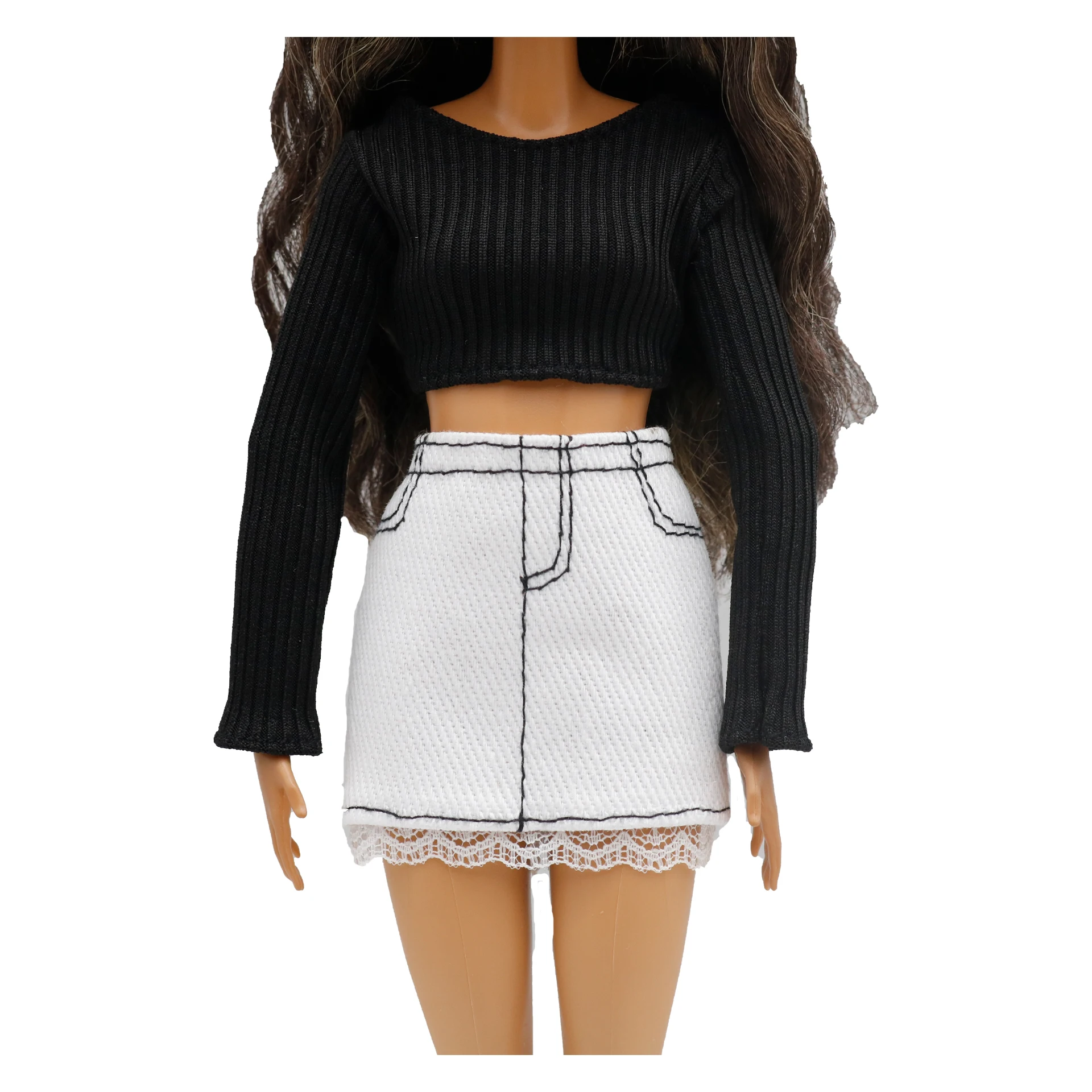 New 30cm 1/6  stripes shirt  skirt Daily Wear Accessories Clothes for Barbies doll