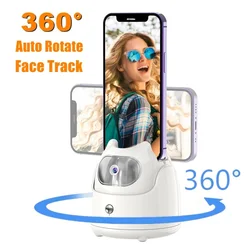 Auto Face Tracking iPhone Holder APP Free AI Face Recognition 360° Rotation Selfie Stand Live Streaming Gimabl for Mobile Video