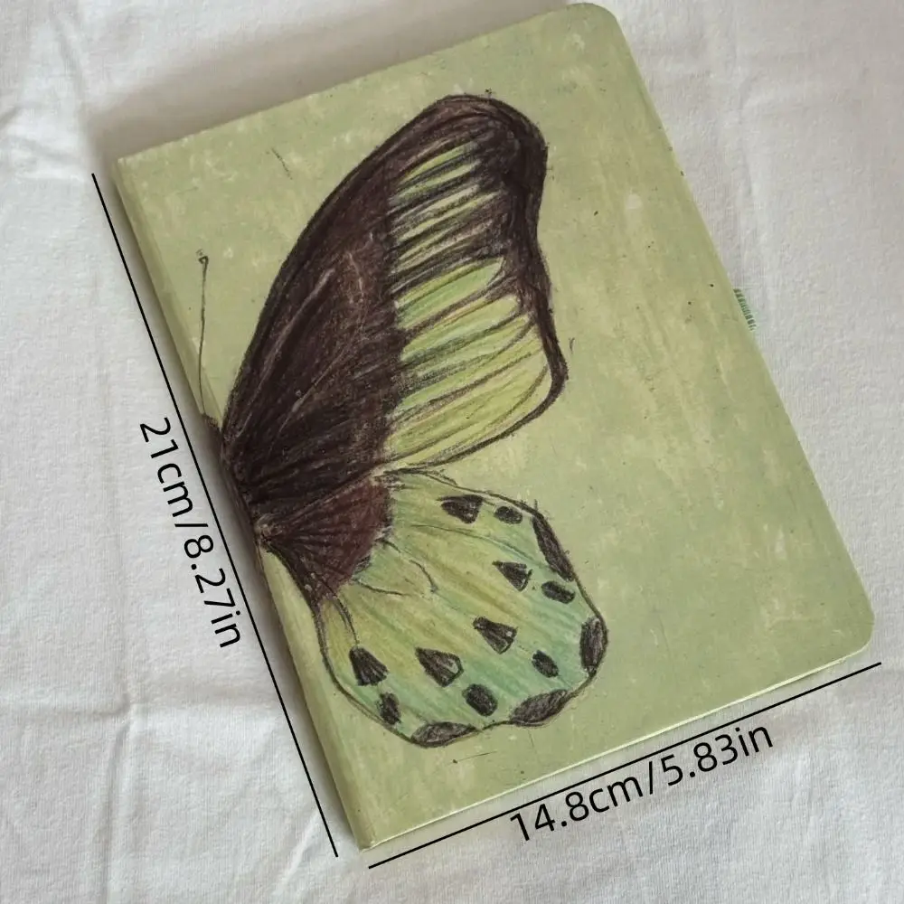 빈 내부 A5 노트 80 매 민트 그린 나비 노트 빈티지 학생 회고록 저널 일일 플래너 학교 용품