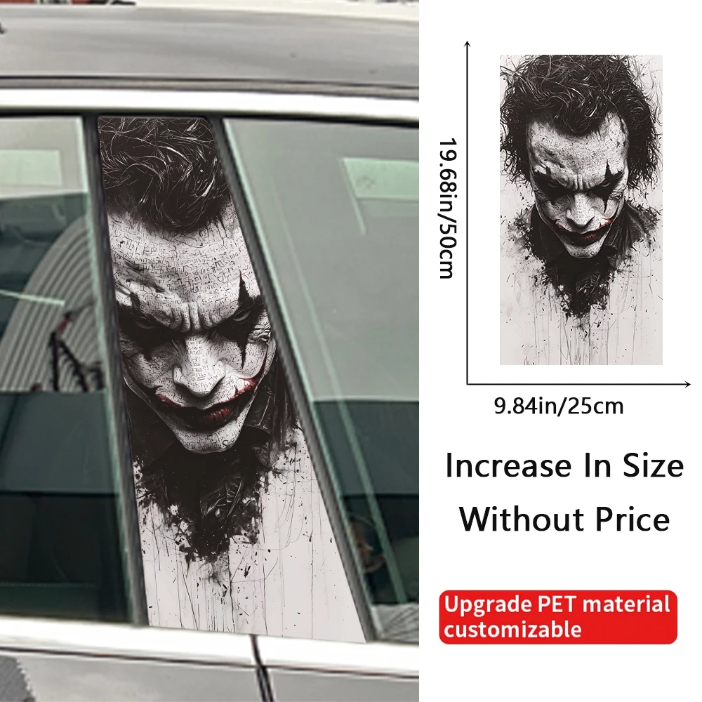 2PCS of Graffiti Car Stickers DIY Car B-pillar Cover Scratches Waterproof Durable Cartoon Automobile Decoration Auto PET Decals