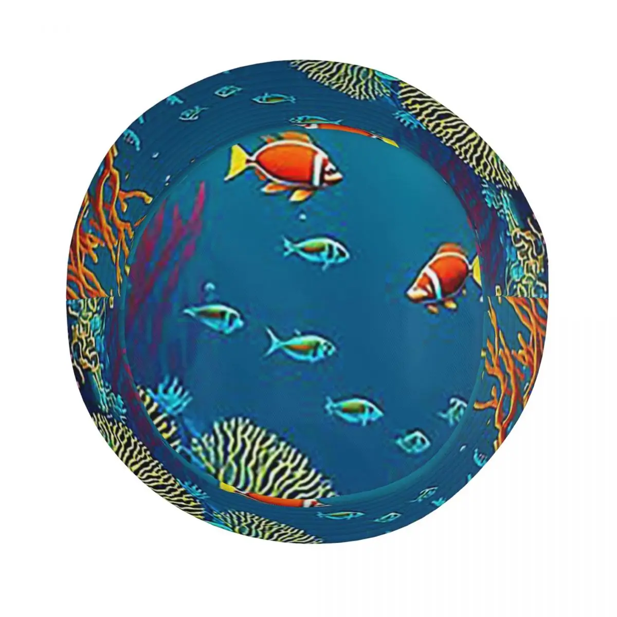 الأسماك الاستوائية المرجان والمرجان والأسماك الاستوائية قبعة بحافة بنما قبعة الأطفال بوب صياد القبعات لصيد الأسماك رجل امرأة