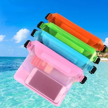 3-lagige, wasserdichte, versiegelte Schwimmtasche, große, transparente Unterwasser-Trockenschutztasche für iPhone, Handytasche