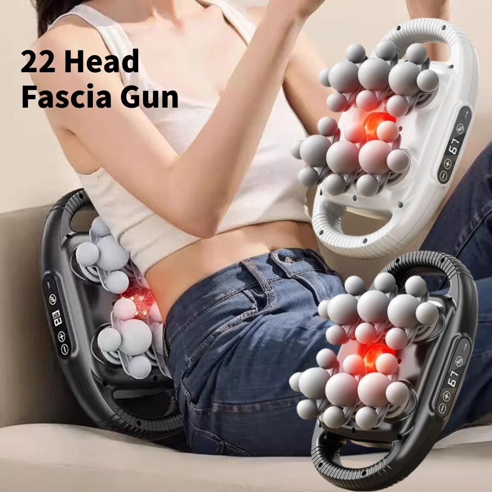 

Professional Grade 22 Head Fascia Gun High Frequency Vibration 9 Speed Levels for Whole Body Muscle Relaxation Back Waist Neck