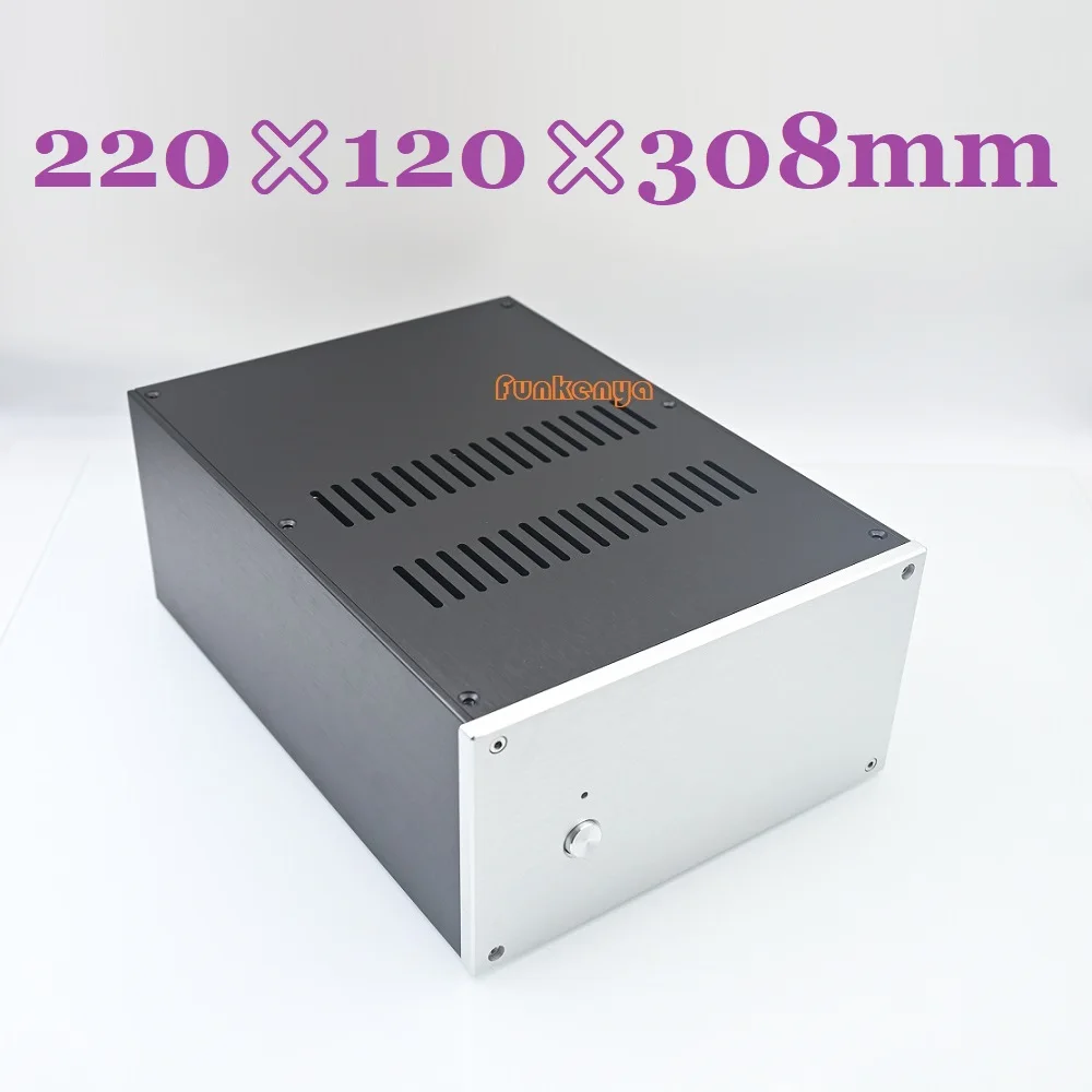 W220 H120 D308 Anodize Aluminum Pure Rear Chassis Preamp Decoder Case Preamplifier Tube Amp Housing Headphone DAC Enclosure Hifi