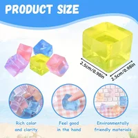 15Pcs Mini Ice Cube Squishy Toys Release Stress Transparent Small Ice Block Pinch Children Squeezing Stress Relieving Toy Gifts 2