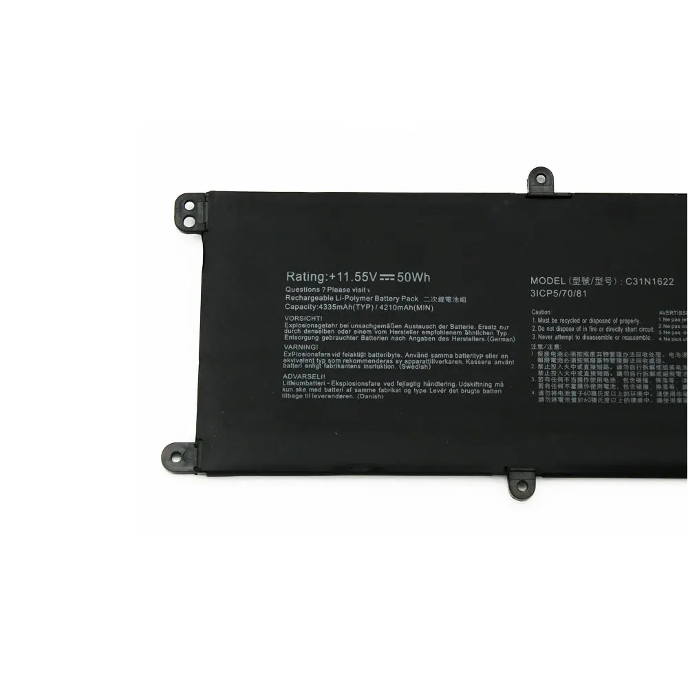 NEW 11.55V 50Wh C31N1622 Laptop Battery For Asus ZenBooK UX3430UA UX530UQ UX530UX UX430UA Series Notebook