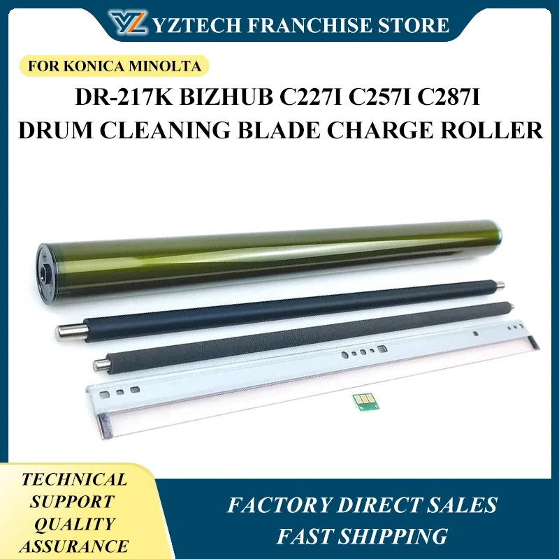 

1Set DR-217K Drum Unit 130K pages drum kits For KONICA MINOLTA Bizhub C227i C257i C287i Drum Cleaning Blade Charge Roller