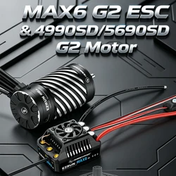 Hobbywing EzRun Max6 G2 200A 3-8S ESC 6V/7.4V/8.4V @ 8A BEC, 4990SD 1650KV/5690SD 1250KV motore a 4 poli per 1/5 1/6 1/7 su strada ARRM