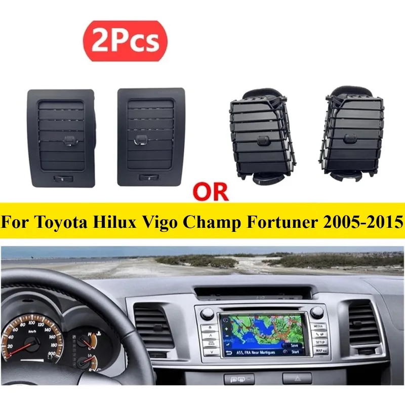 2PCS Car Front Dashboard Center Air Vent Outlet Grille For Toyota Hilux Vigo Champ Fortuner 2005-2015 55680-0K010 55685-0K010