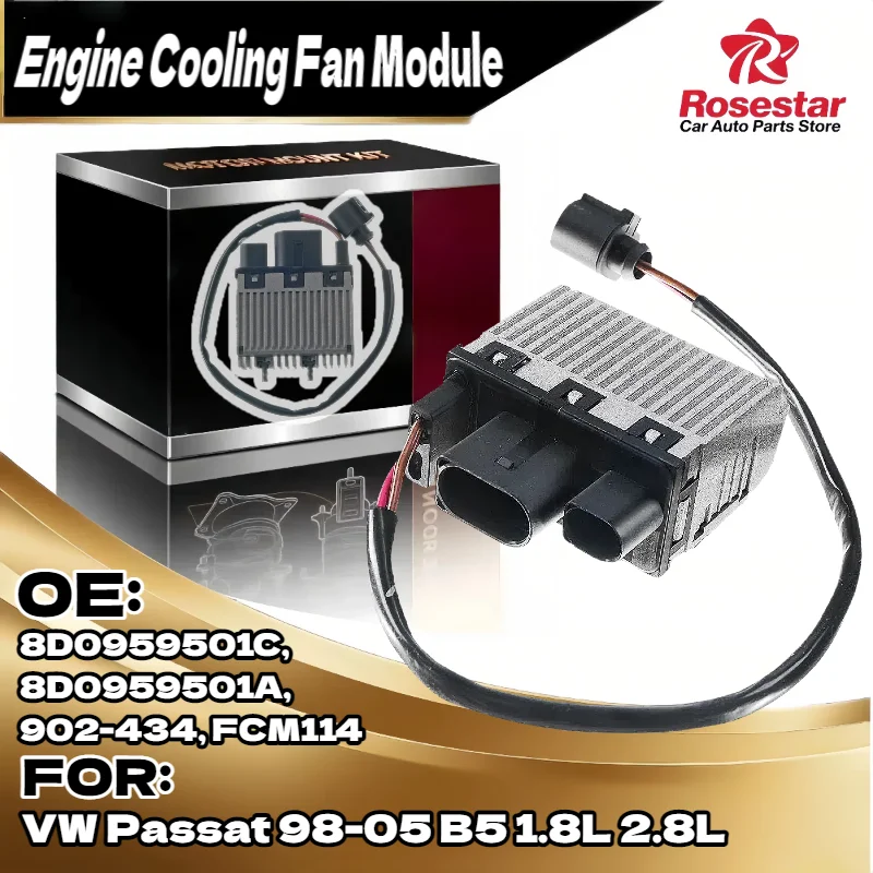 

Модуль управления вентилятором радиатора для платформы VW Passat B5 1998–2005 годов для двигателя 1,8 л 2,8 л 902-434 8D0959501A