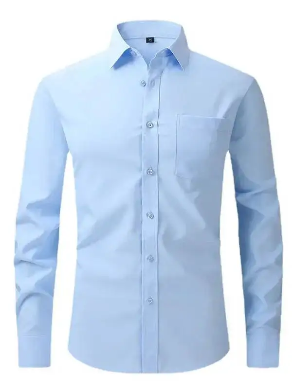 

Men's Pure Color Long Sve irt Collar Stand Collar Loose Fit Regular Length Autumn Season Chinese Production Button Closure