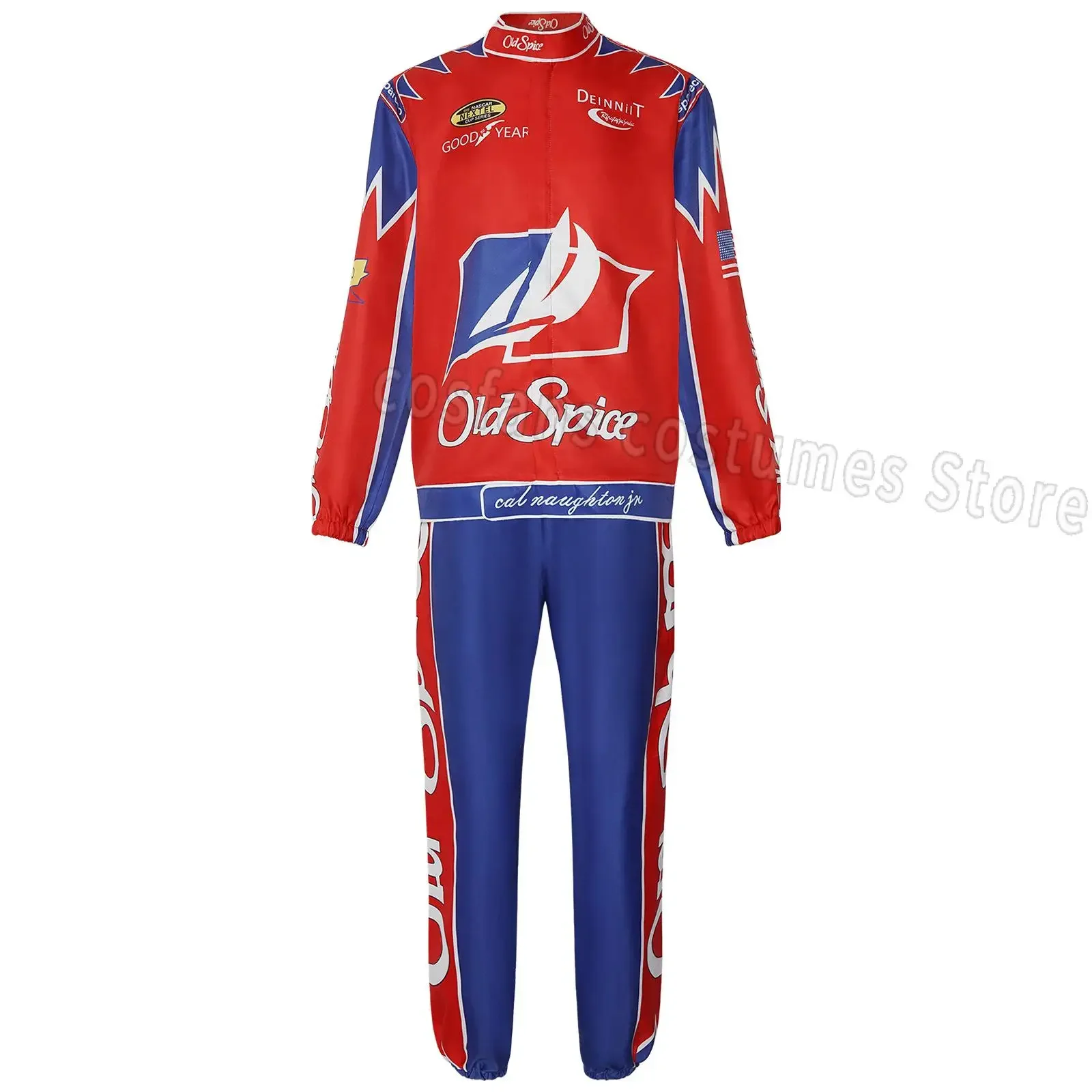 Talladega Nights Ricky Bobby Racing Uniform Cosplay Red Cal Naughton Jr. Wonder Bread Racing Suit Halloween-Kostüm