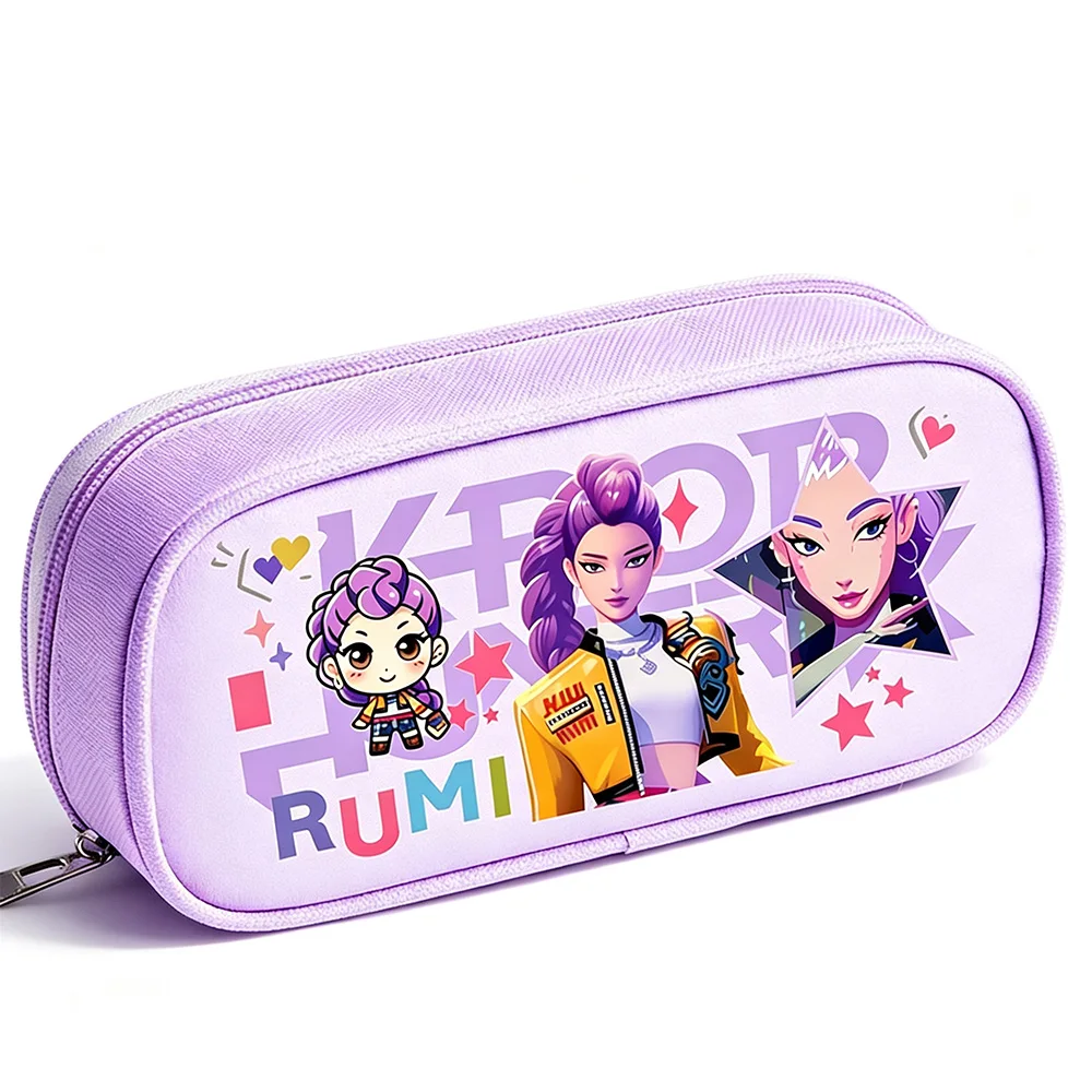 Double-layer Learning Stationery Bag Gift Girl Group Shoulders Bag Cartoon Pencil Case Stationery Bag Anime