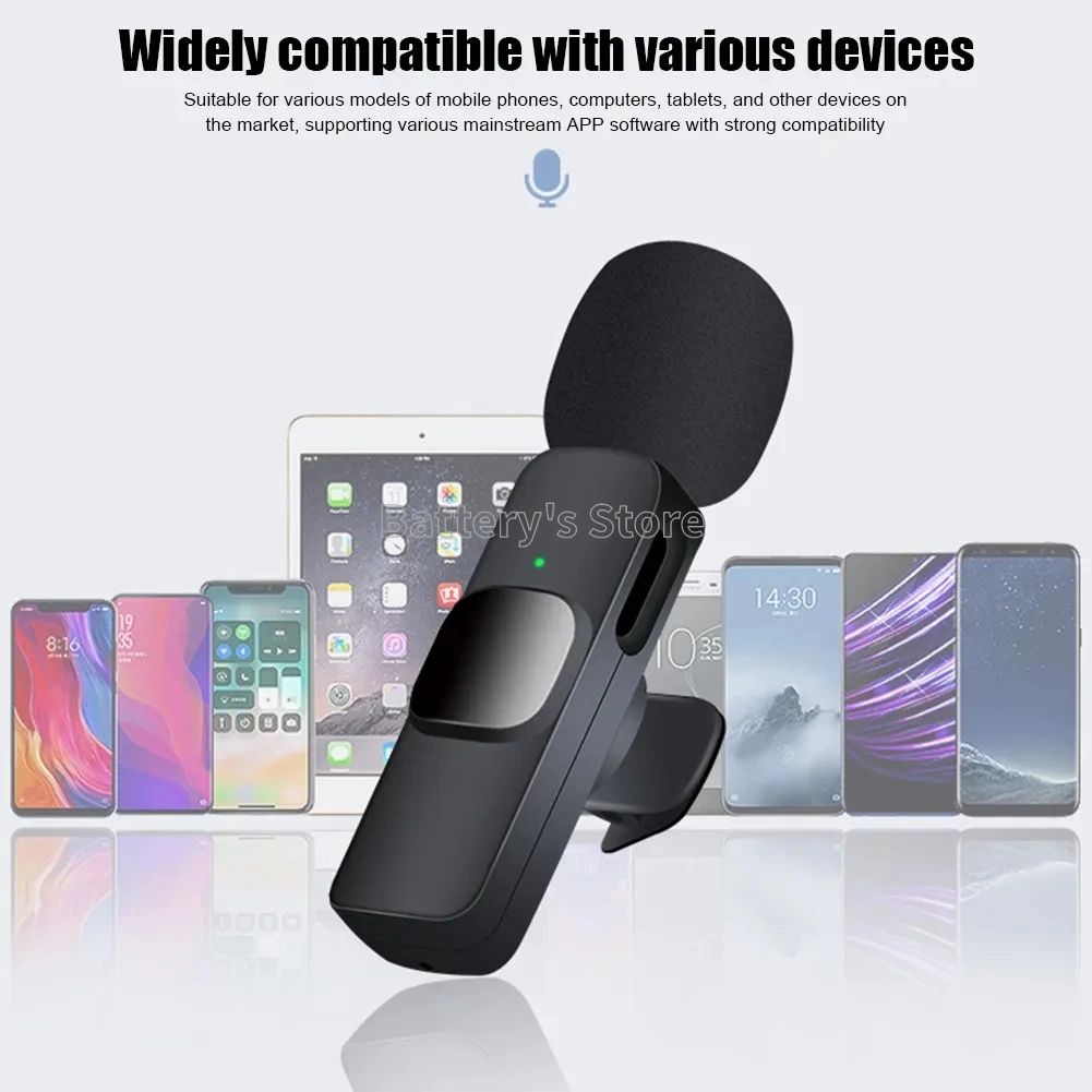 Original k9 Lavalier Wireless Microphone Lapel Mobile Phone Professional Audio Video Recording Live Mic For iPhone Type C 3.5mm