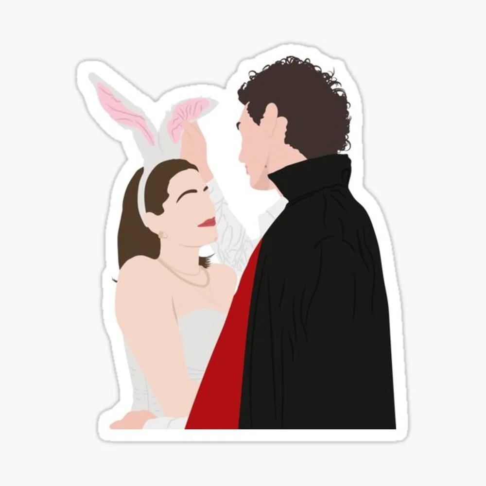 

Garrett Graham and Hannah Wells as his puck bunny | off campus Sticker for Laptop Decor Bedroom Car Cute Cartoon Art Fashionable