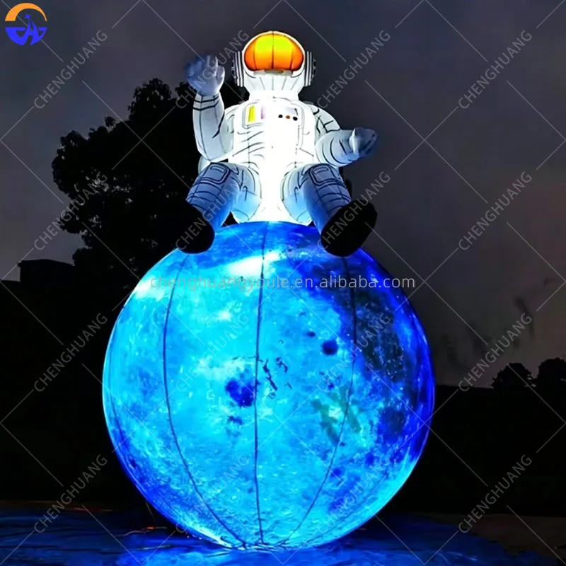Giant Inflatable Astronaut Landing moon with Led Light Concert inflatable moon Stage Decoration Inflatable Spaceman Moon Toys