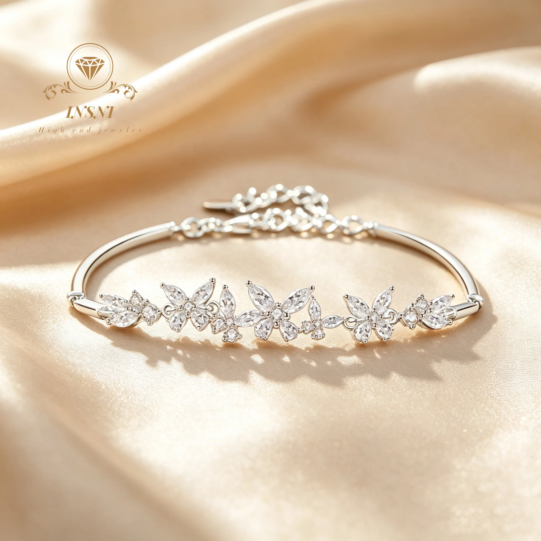 S925 Sterling Silver All-moissanite Bracelet Women's Butterfly Sense Exquisite Simplicity Daily Sweet Affordable Light Luxury
