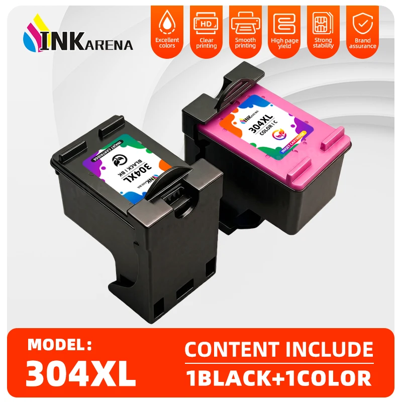 Inkarena For HP 304 304 XL 304 XL Ink Cartriddge Replacement Deskjet Envy 2620 2630 2632 5030 5020 5032 3720 3730 5010 Printer